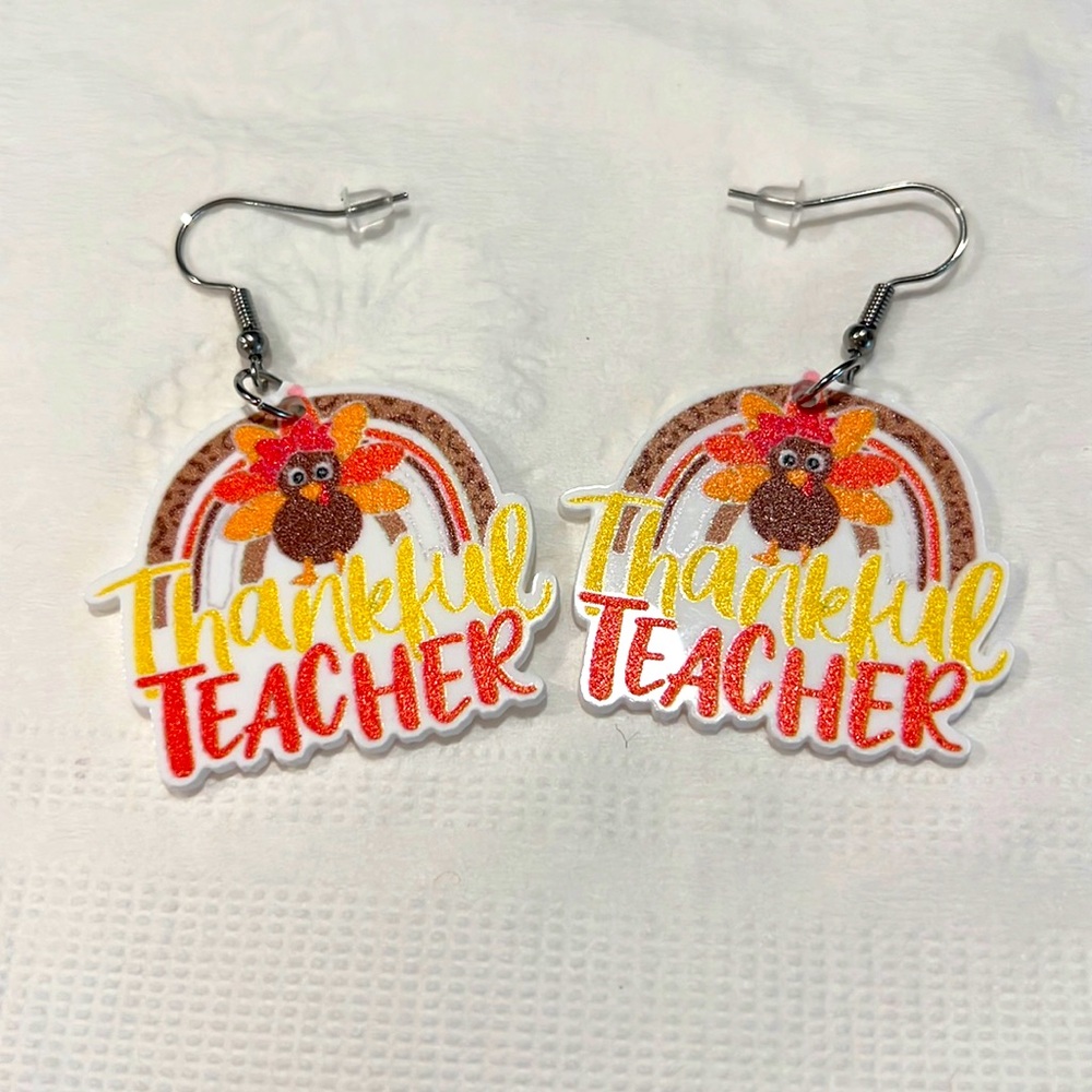 Fall Thankful Teacher Earrings